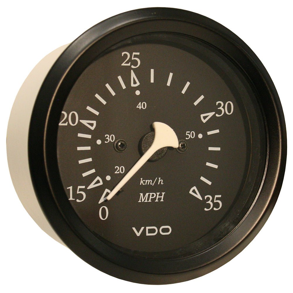 VDO Cockpit Marine 85mm (3 - 3/8") 35 MPH Pitot Speedometer - Black Dial/Bezel - Get Tight Gear