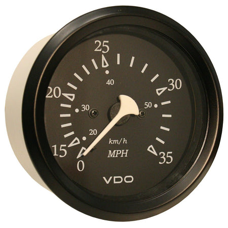 VDO Cockpit Marine 85mm (3 - 3/8") 35 MPH Pitot Speedometer - Black Dial/Bezel - Get Tight Gear