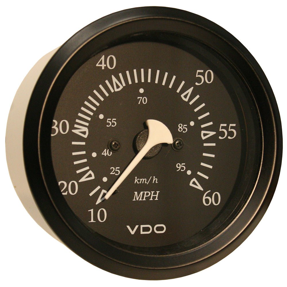VDO Cockpit Marine 85mm (3 - 3/8") 60 MPH Pitot Speedometer - Black Dial/Bezel - Get Tight Gear