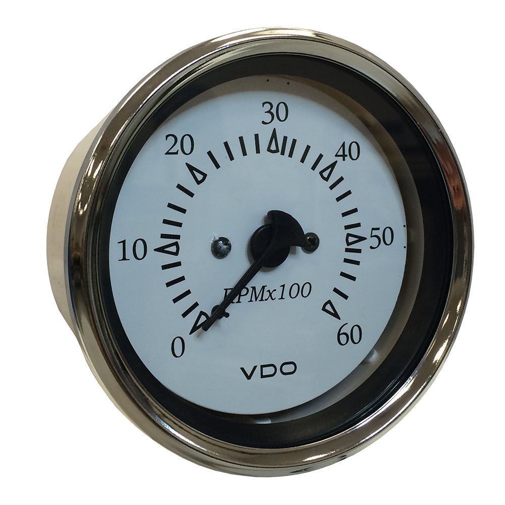 VDO Cockpit Marine 85MM (3 - 3/8") Sterndrive Tachometer - White Dial/Chrome Bezel - Get Tight Gear