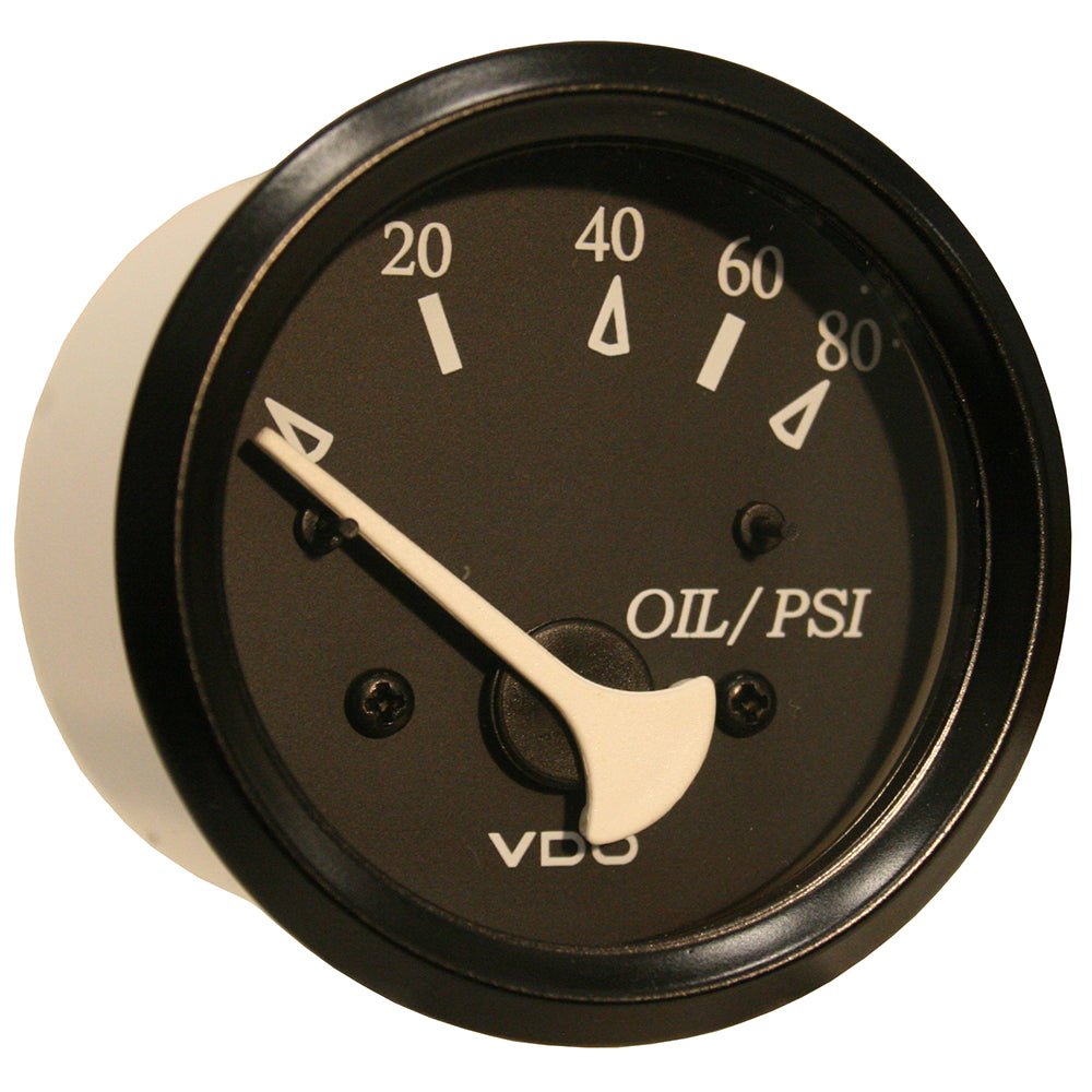 VDO Cockpit Marine Oil Pressure Gauge - 80 PSI - Black Dial/Bezel - Get Tight Gear