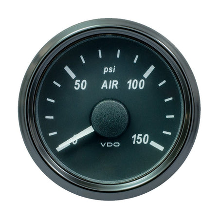 VDO SingleViu 52mm (2 - 1/16") Air Pressure Gauge - 150 PSI - 0 - 180 Ohm - Get Tight Gear