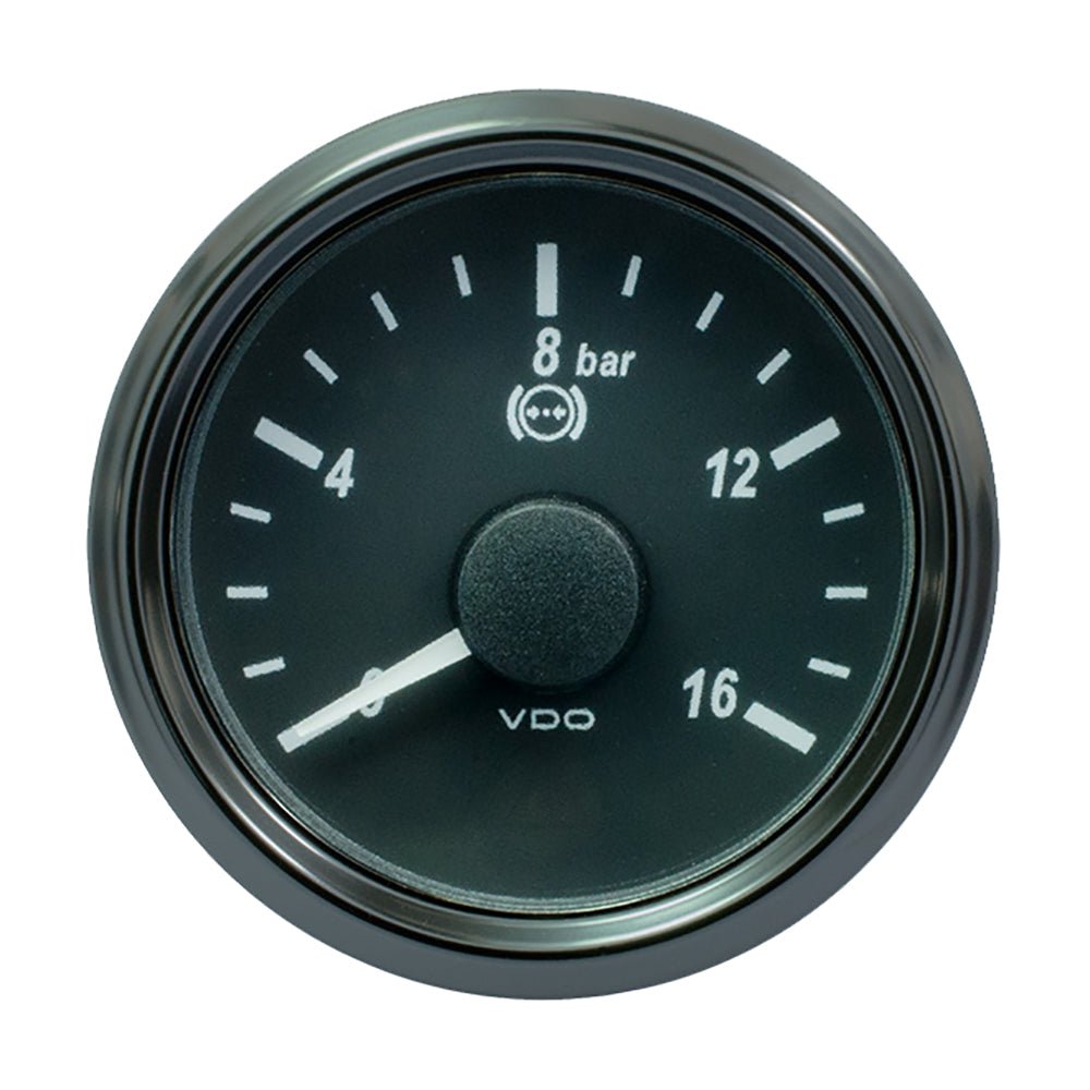VDO SingleViu 52mm (2 - 1/16") Brake Pressure Gauge - 16 Bar - 0 - 4.5V - Get Tight Gear