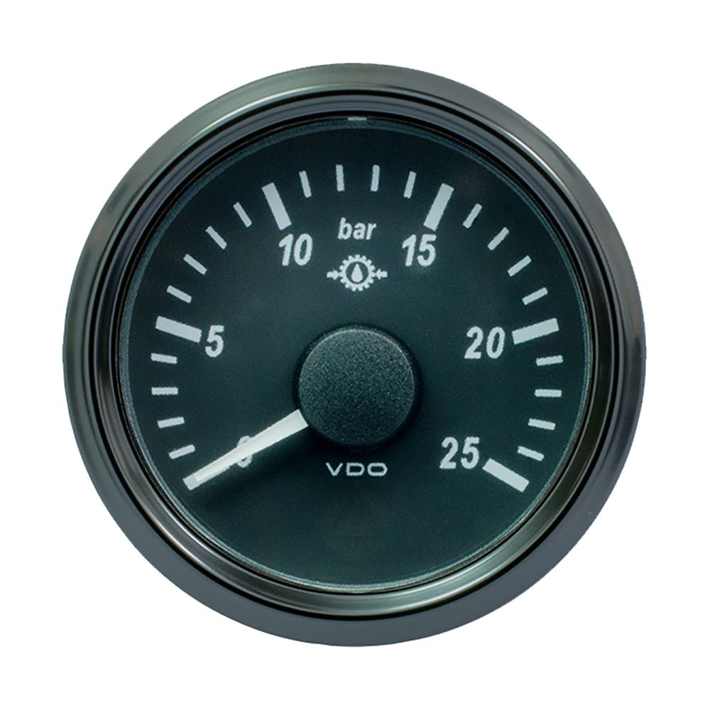 VDO SingleViu 52mm (2 - 1/16") Gear Oil Pressure Gauge - 25 Bar - 0 - 180 Ohm - Get Tight Gear