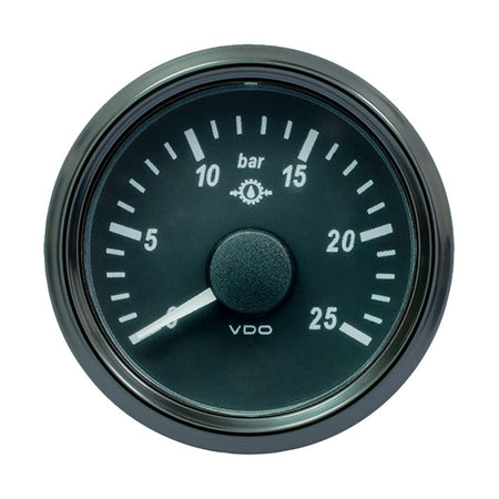 VDO SingleViu 52mm (2 - 1/16") Gear Oil Pressure Gauge - 25 Bar - 0 - 180 Ohm - Get Tight Gear