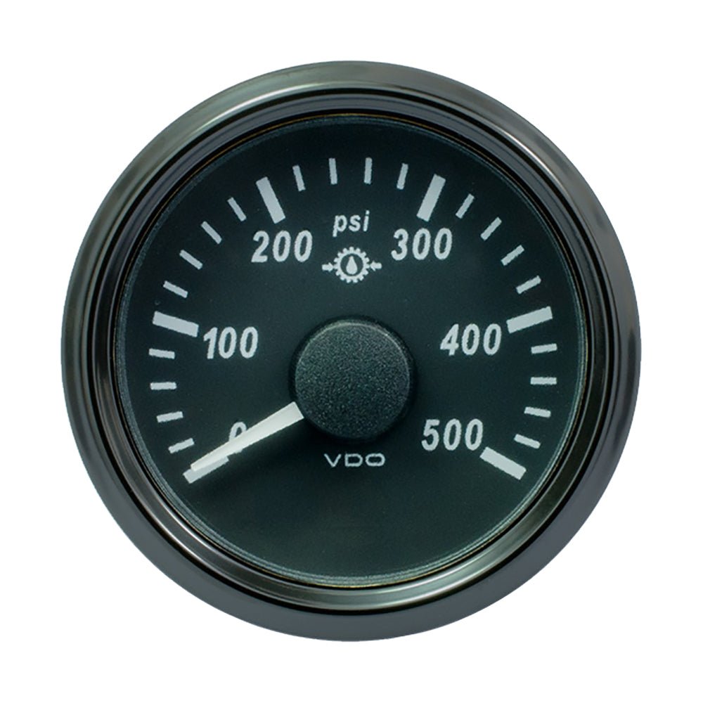 VDO SingleViu 52mm (2 - 1/16") Gear Pressure Gauge - 500 PSI - 0 - 4.5V - Get Tight Gear