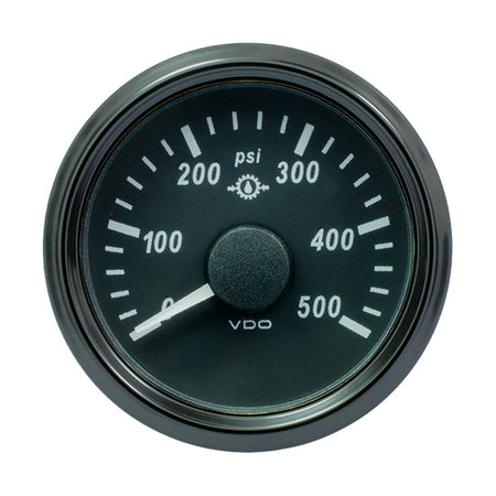 VDO SingleViu 52mm (2 - 1/16") Gear Pressure Gauge - 500 PSI - 0 - 4.5V - Get Tight Gear