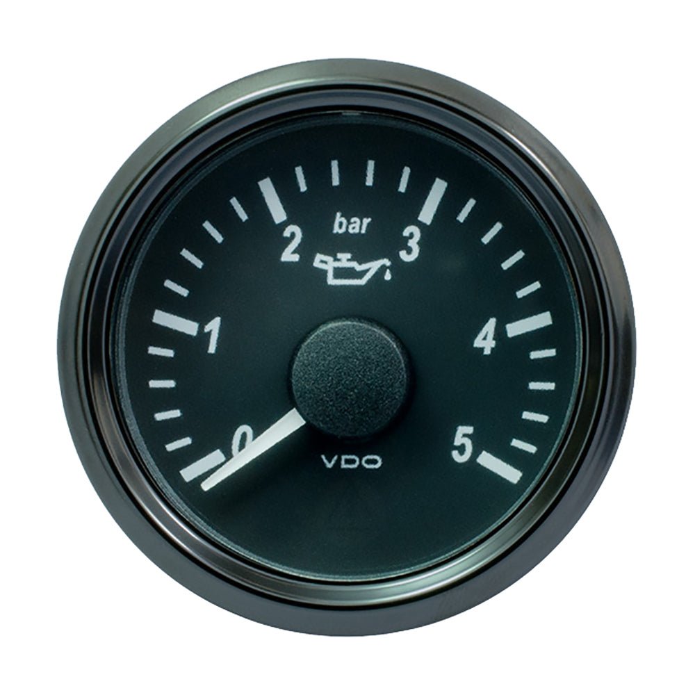 VDO SingleViu 52mm (2 - 1/16") Oil Pressure Gauge - 5 Bar - 0 - 180 Ohm - Get Tight Gear