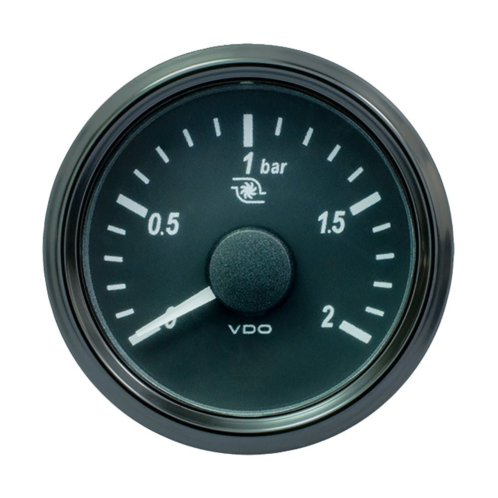VDO SingleViu 52mm (2 - 1/16") Turbo Pressure Gauge - 2 Bar - 0 - 180 Ohm - Get Tight Gear