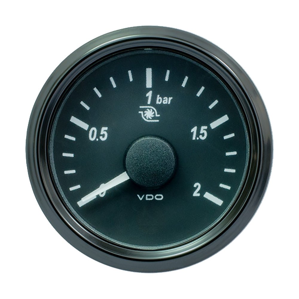 VDO SingleViu 52mm (2 - 1/16") Turbo Pressure Gauge - 60 PSI - 0 - 180 Ohm - Get Tight Gear