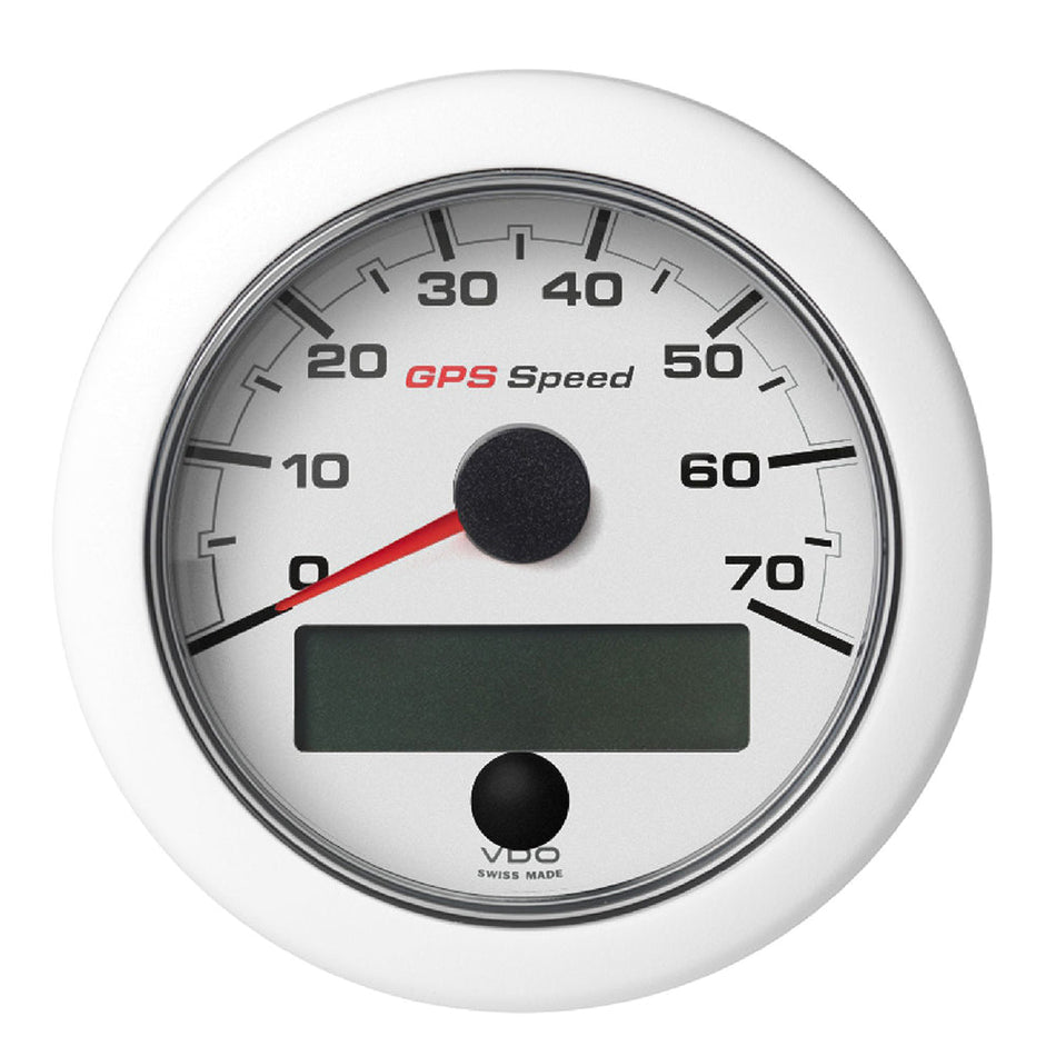 Veratron 3 - 3/8" (85mm) OceanLink GPS Speedometer (0 - 70 KN/MPH/KMH) - White Dial & Bezel - Get Tight Gear