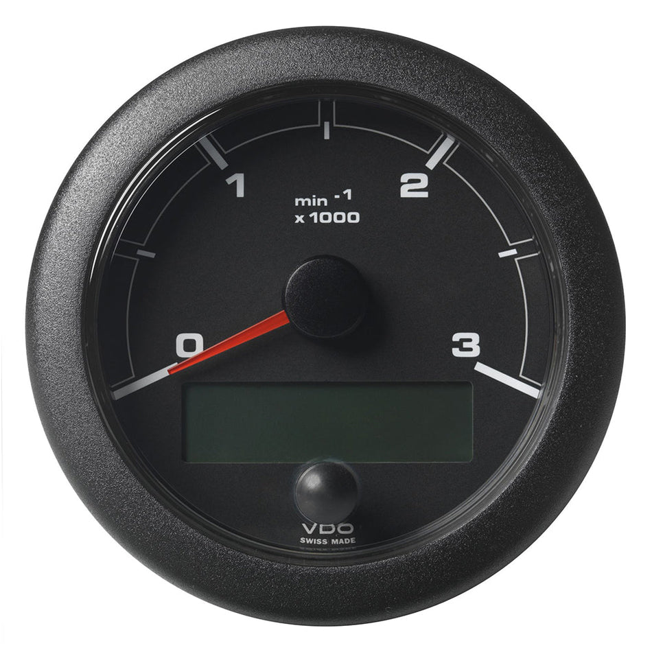 Veratron 3 - 3/8" (85mm) OceanLink Tachometer 3000 RPM - Black Dial & Bezel - Get Tight Gear
