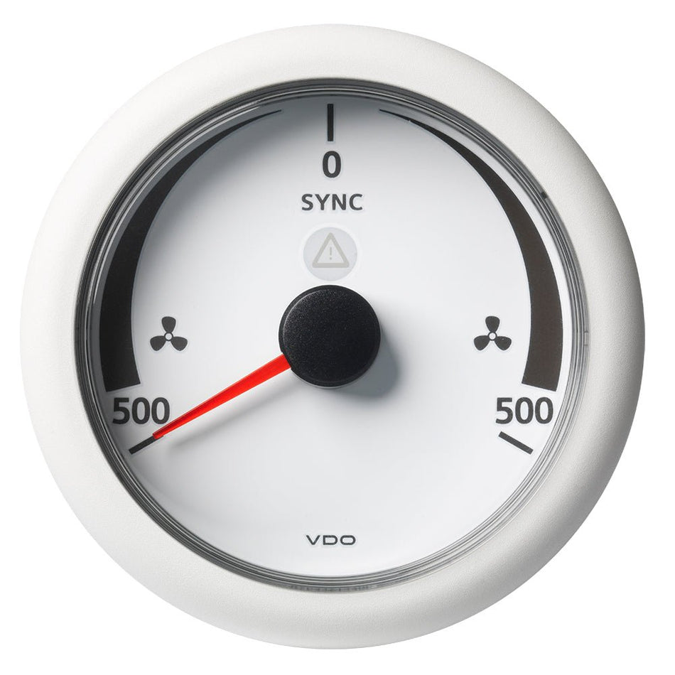 Veratron 3 - 3/8" (85MM) ViewLine Synchronizer - 500/+500 RPM - 8 to 32V - White Dial & Bezel - Get Tight Gear