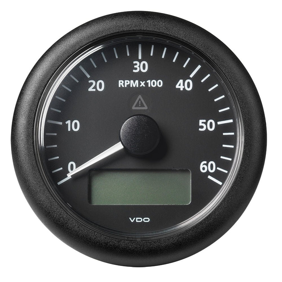 Veratron 3 - 3/8" (85MM) ViewLine Tachometer w/Multi - Function Display - 0 to 6000 RPM - Black Dial & Bezel - Get Tight Gear