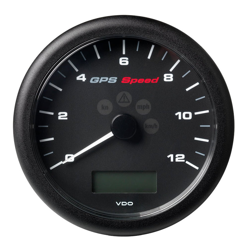 Veratron 4 - 1/4" (110MM) ViewLine GPS Speedometer 0 - 12 KNOTS/KMH/MPH - 8 to 16V Black Dial & Bezel - Get Tight Gear