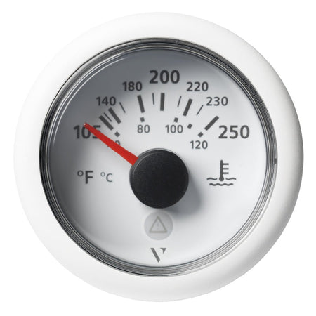 Veratron 52 MM (2 - 1/16") ViewLine Temperature Gauge 105F to 250F - White Dial/Bezel - Get Tight Gear