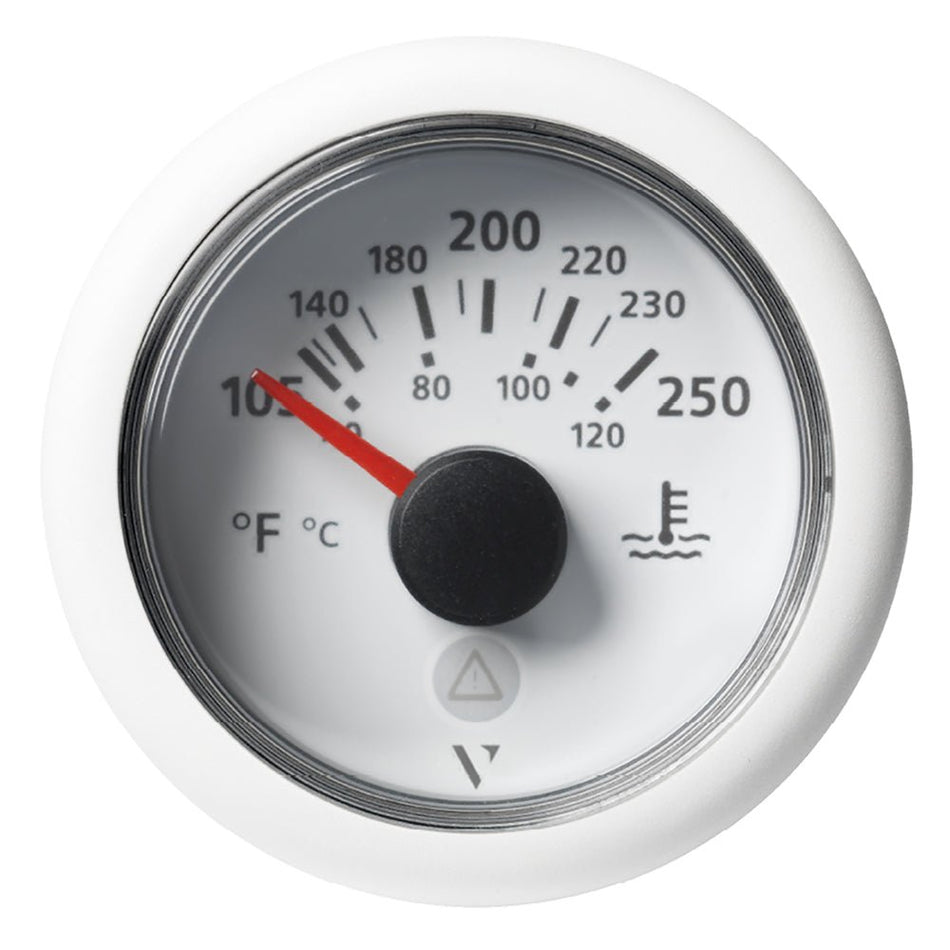 Veratron 52 MM (2 - 1/16") ViewLine Temperature Gauge 105F to 250F - White Dial/Bezel - Get Tight Gear