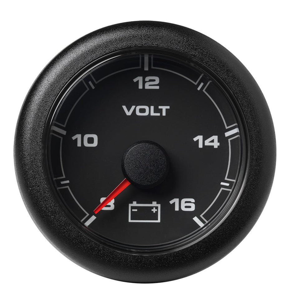 Veratron 52MM (2 - 1/16") OceanLink Battery Voltage Gauge - 8 to 16 V - Black Dial & Bezel - Get Tight Gear