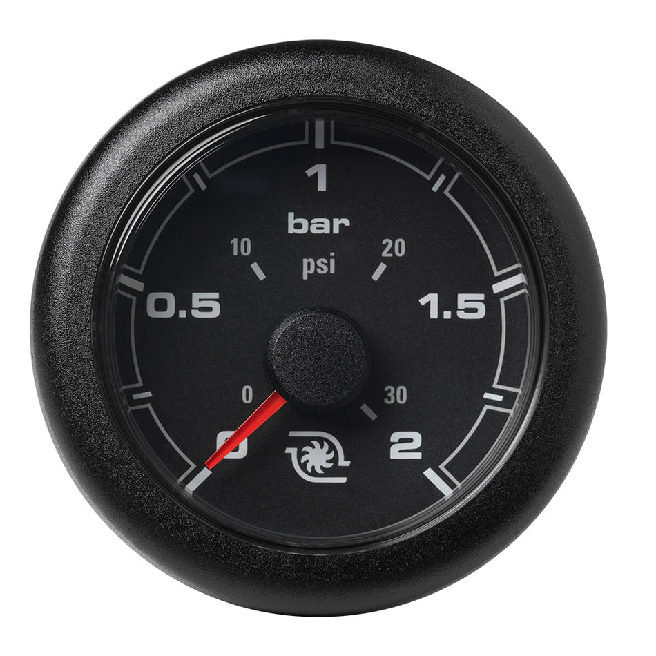 Veratron 52MM (2 - 1/16") OceanLink Boost Pressure Gauge - 2 Bar/30 PSI - Black Dial & Bezel - Get Tight Gear