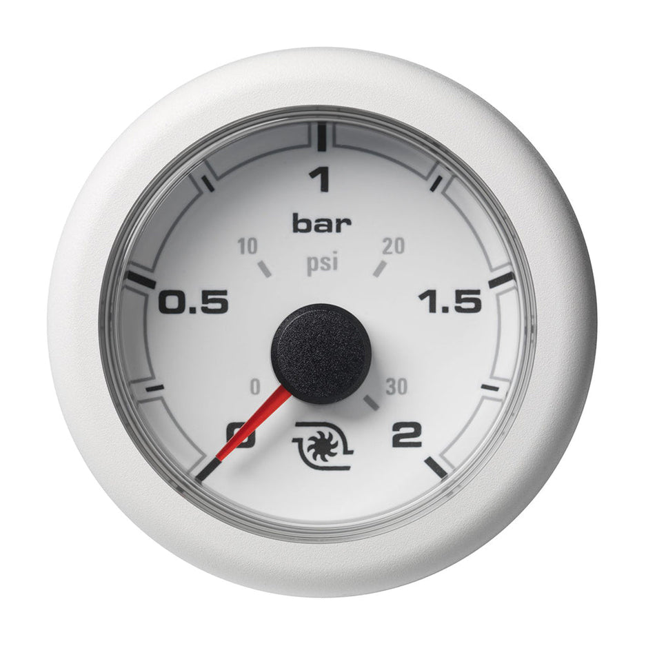 Veratron 52MM (2 - 1/16") OceanLink Boost Pressure Gauge - 2 Bar/30PSI - White Dial & Bezel - Get Tight Gear