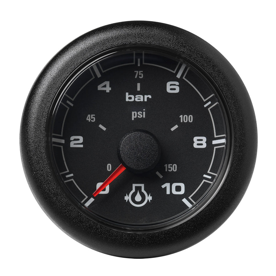 Veratron 52MM (2 - 1/16") OceanLink Engine Oil Pressure Gauge - 10 Bar/150 PSI - Black Dial & Bezel - Get Tight Gear