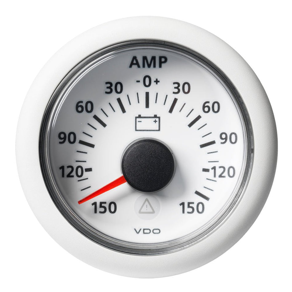 Veratron 52MM (2 - 1/16") ViewLine Battery Status Gauge - 150/+150AMP - White Dial & Bezel - Get Tight Gear