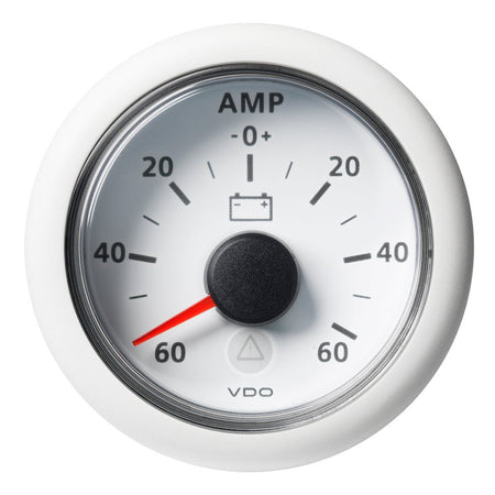 Veratron 52MM (2 - 1/16") ViewLine Battery Status Gauge - 60/+60AMP - White Dial & Bezel - Get Tight Gear