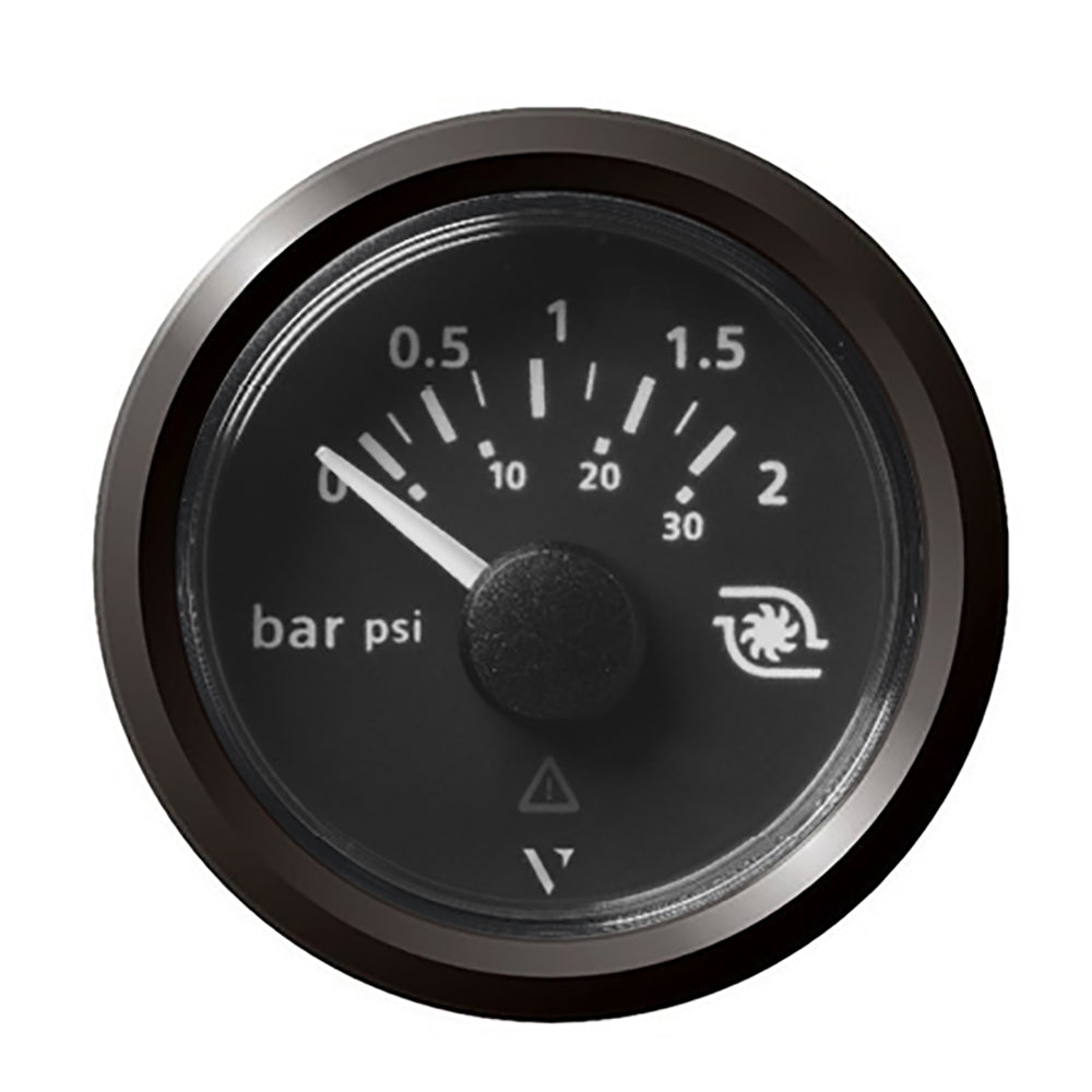 Veratron 52MM (2 - 1/16") ViewLine Boost Pressure Gauge 2 Bar/30 PSI - Black Dial & Triangular Bezel - Get Tight Gear