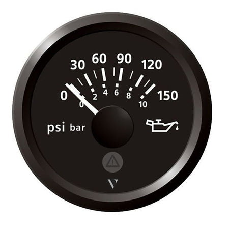 Veratron 52mm (2 - 1/16") Viewline Engine Oil Pressure 150 PSI - Black Dial & Bezel - Get Tight Gear