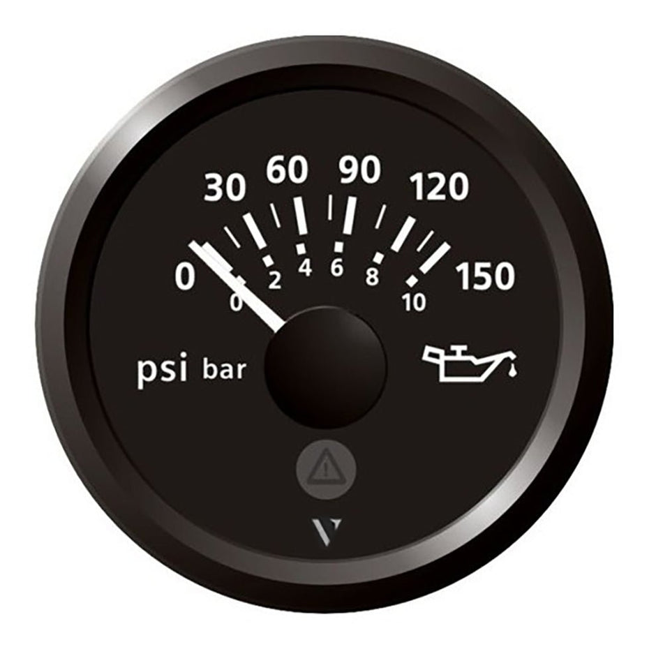Veratron 52mm (2 - 1/16") Viewline Engine Oil Pressure 150 PSI - Black Dial & Bezel - Get Tight Gear