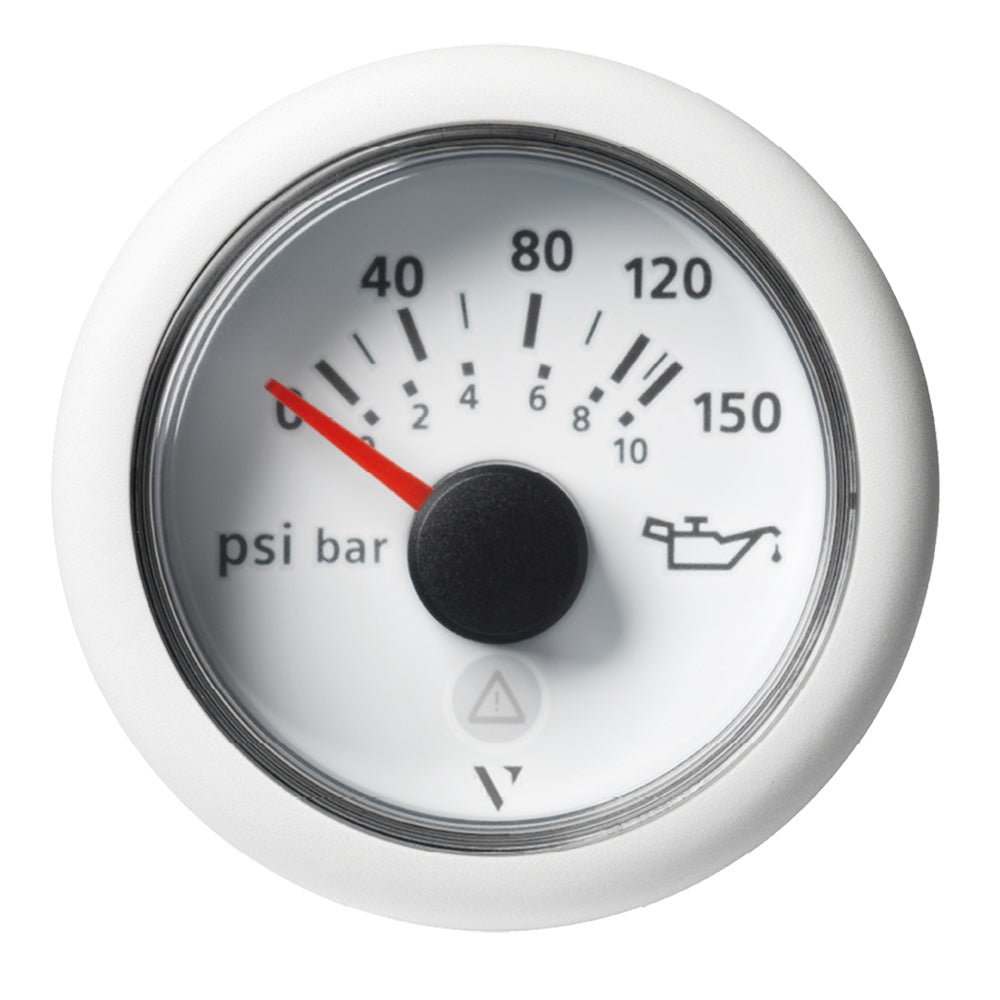 Veratron 52mm (2 - 1/16") ViewLine Engine Oil Pressure Gauge - 150 PSI - White Dial & Bezel - Get Tight Gear