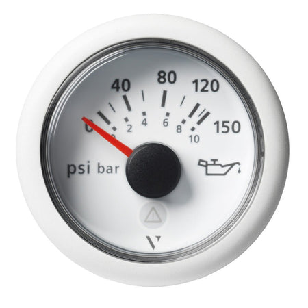 Veratron 52mm (2 - 1/16") ViewLine Engine Oil Pressure Gauge - 150 PSI - White Dial & Bezel - Get Tight Gear