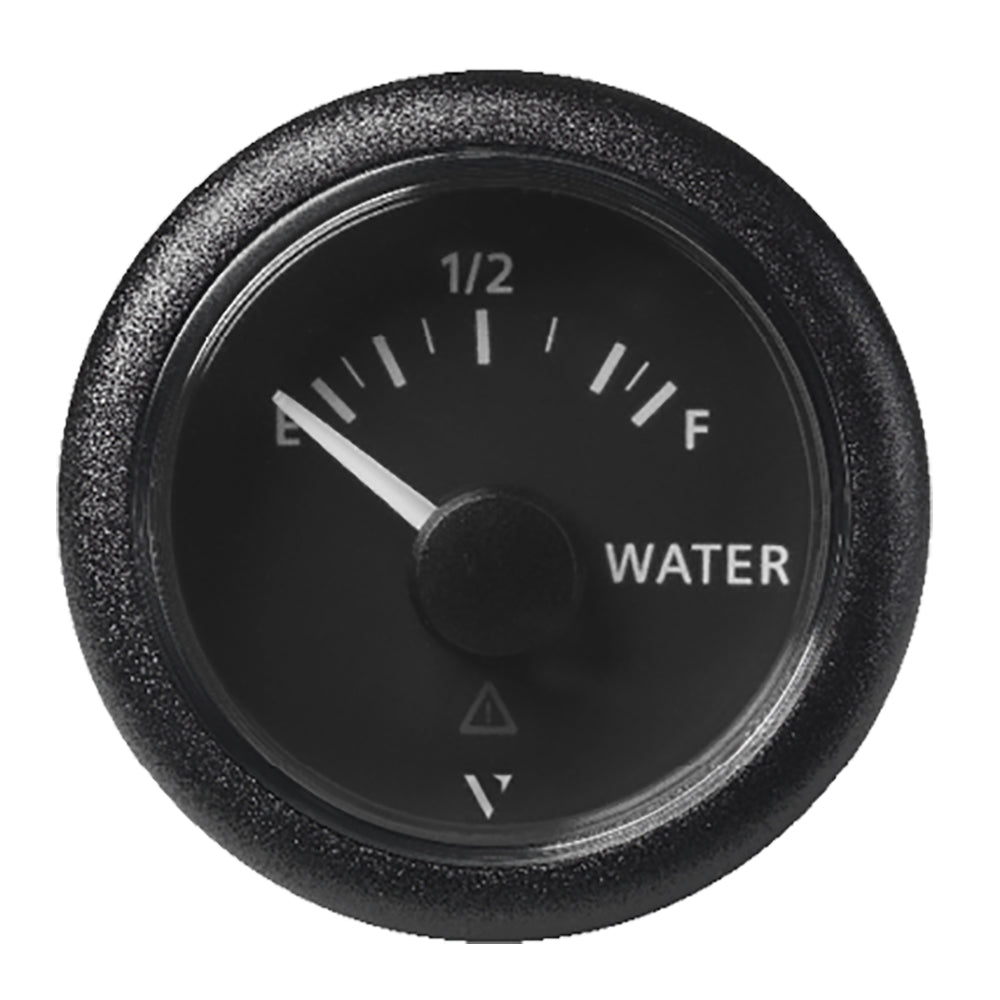 Veratron 52MM (2 - 1/16") ViewLine Fresh Water Resistive - Empty/Full - 3 to180 OHM - Black Dial & Round Bezel - Get Tight Gear