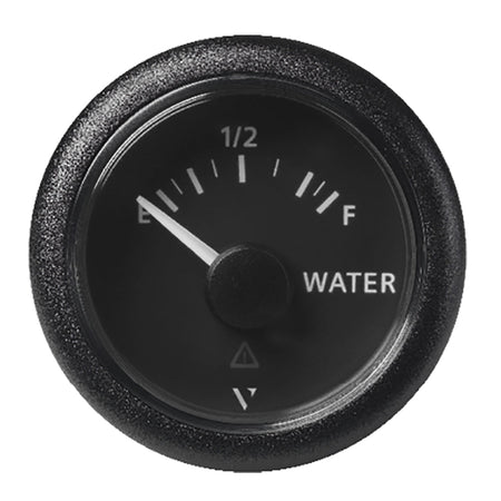 Veratron 52MM (2 - 1/16") ViewLine Fresh Water Resistive - Empty/Full - 3 to180 OHM - Black Dial & Round Bezel - Get Tight Gear