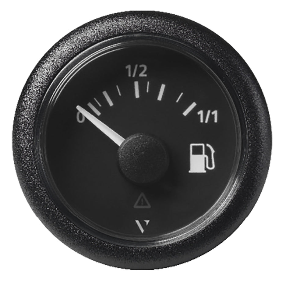Veratron 52MM (2 - 1/16") ViewLine Fuel Level Gauge 0 - 1/1 - 3 to 180 OHM - Black Dial & Round Bezel - Get Tight Gear