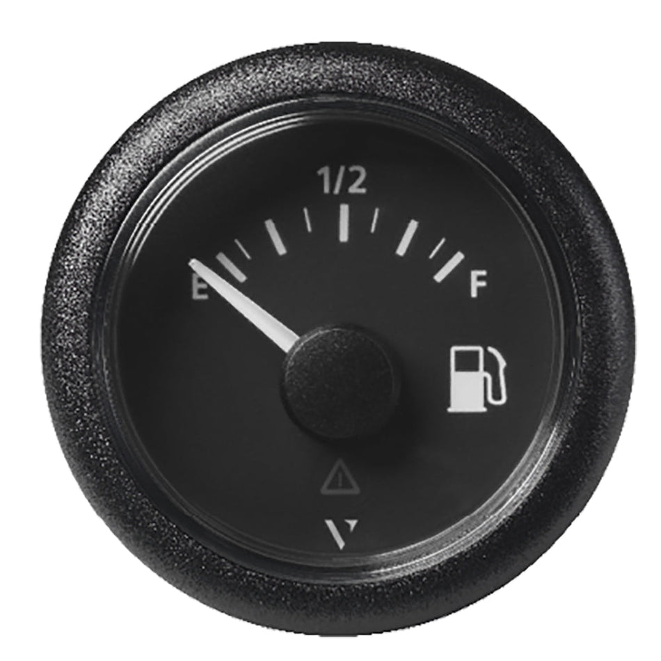 Veratron 52MM (2 - 1/16") ViewLine Fuel Level Gauge Empty/Full - 240 - 33.5 OHM - Black Dial & Round Bezel - Get Tight Gear