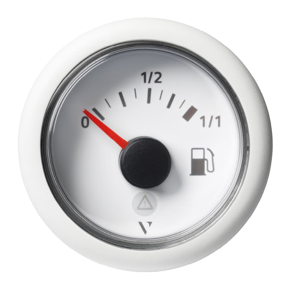 Veratron 52mm (2 - 1/16") ViewLine Fuel Tank Level Gauge - 0 to 1/1 - White Dial & Round Bezel - Get Tight Gear