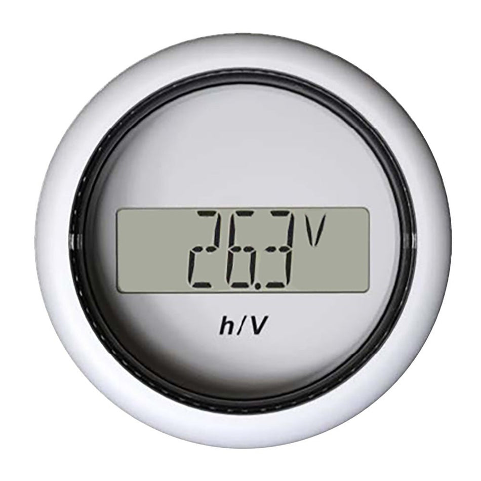 Veratron 52MM (2 - 1/16") ViewLine Hour Counter - Voltmeter - White - Get Tight Gear