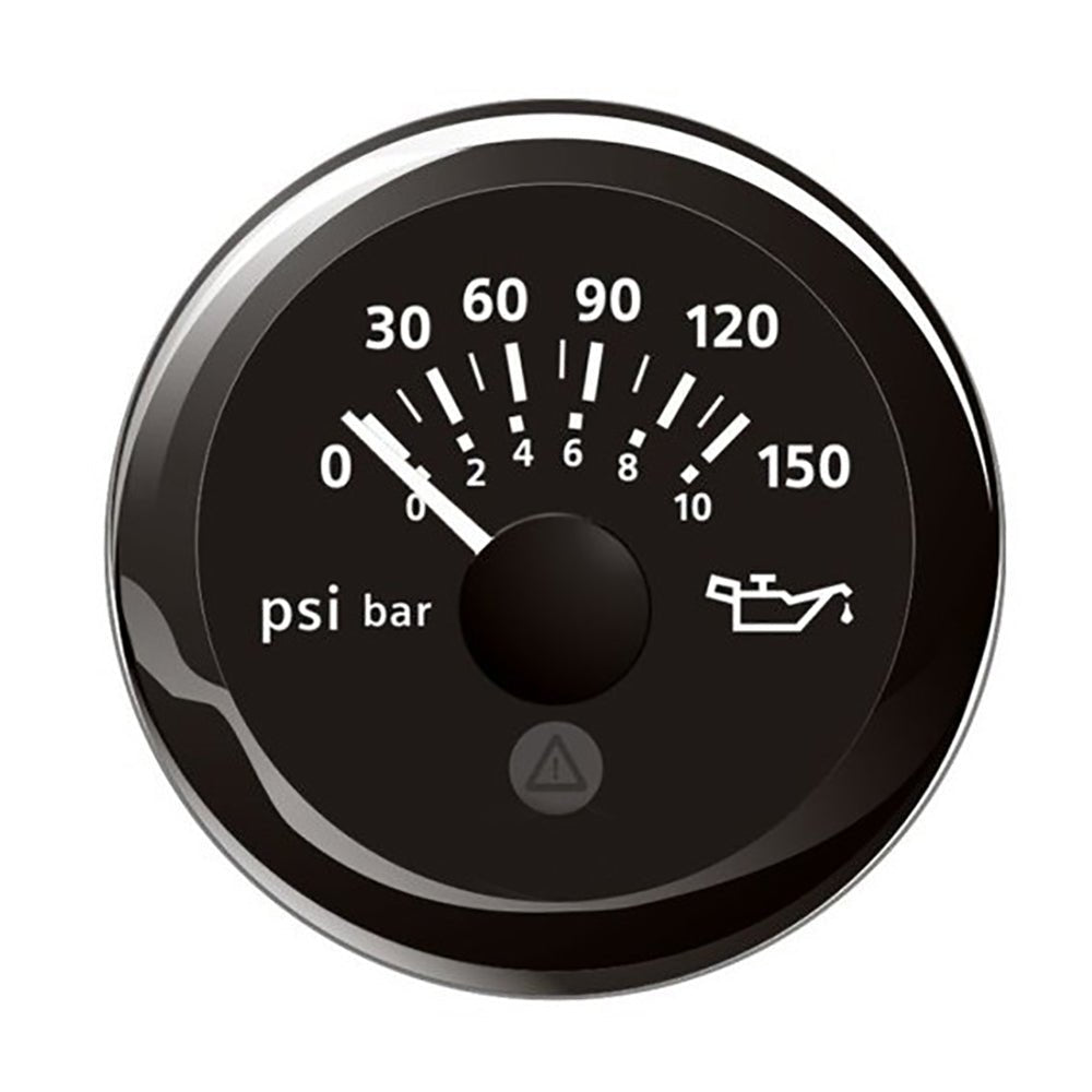 Veratron 52MM (2 - 1/16") ViewLine Oil Pressure Indicator 0 to 150 PSI - Black Dial & Round Bezel - Get Tight Gear