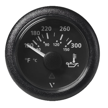 Veratron 52MM (2 - 1/16") ViewLine Oil Temperature Gauge 120 - 300F - Black Dial & Bezel - Get Tight Gear