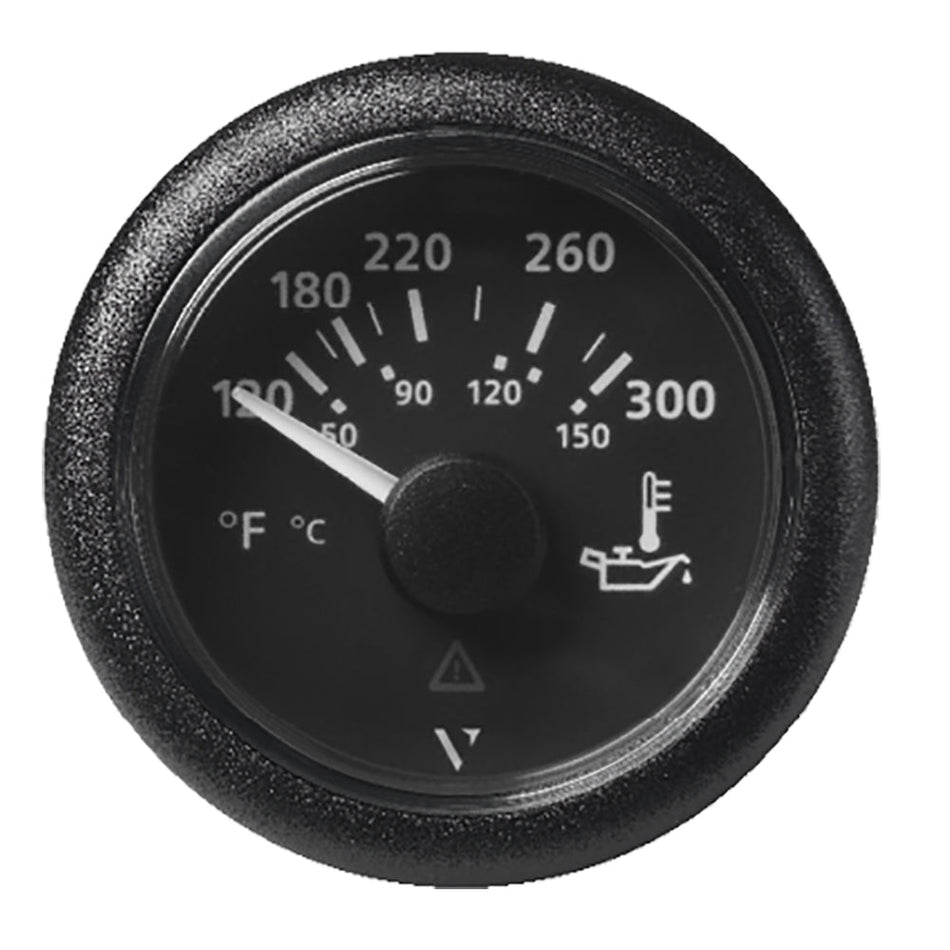 Veratron 52MM (2 - 1/16") ViewLine Oil Temperature Gauge 120 - 300F - Black Dial & Bezel - Get Tight Gear