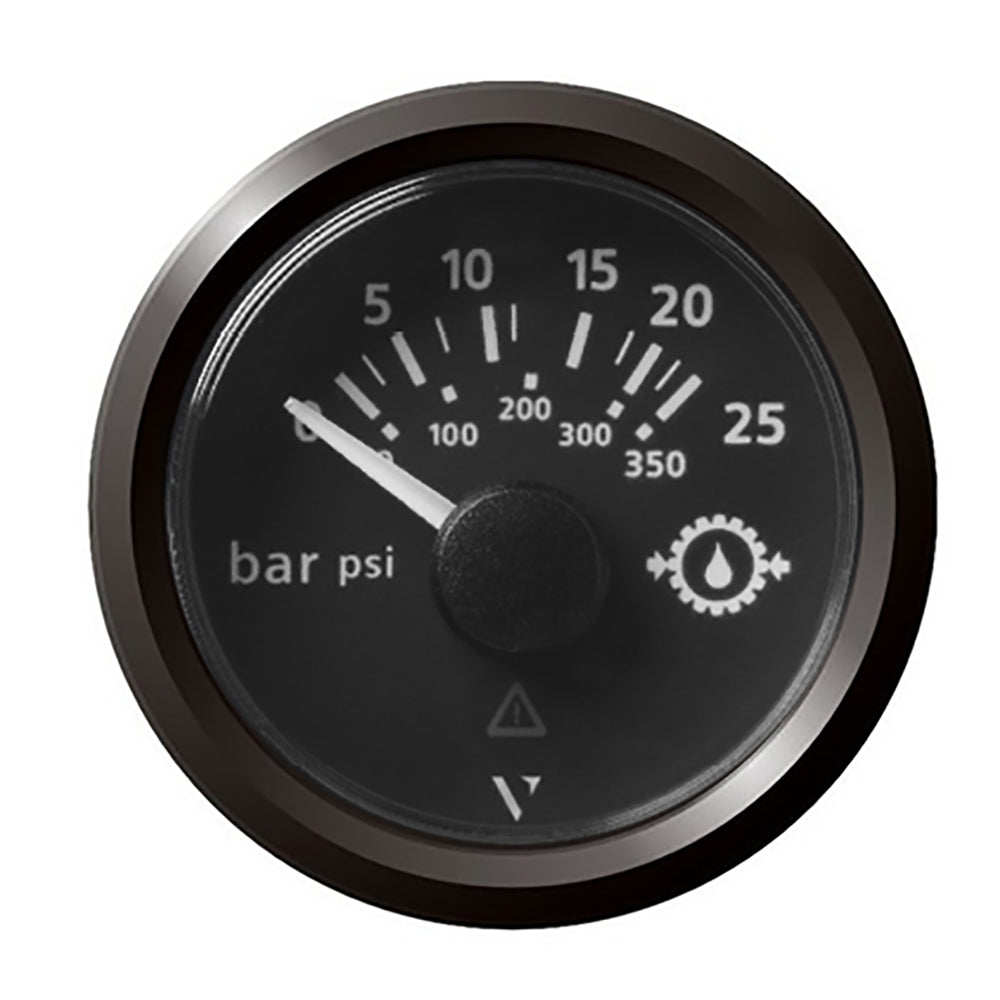 Veratron 52MM (2 - 1/16") ViewLine Transmission Oil Pressure 25 Bar/350 PSI - Black Dial & Triangular Bezel - Get Tight Gear