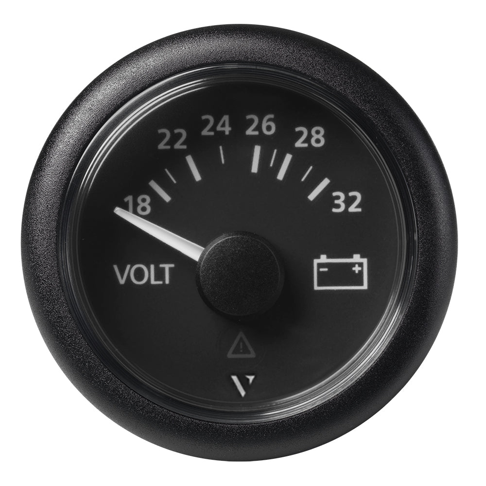 Veratron 52mm (2 - 1/16") Viewline Voltmeter 18 - 32V - Black Dial & Bezel - Get Tight Gear
