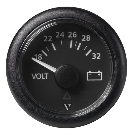 Veratron 52mm (2 - 1/16") Viewline Voltmeter 18 - 32V - Black Dial & Bezel - Get Tight Gear
