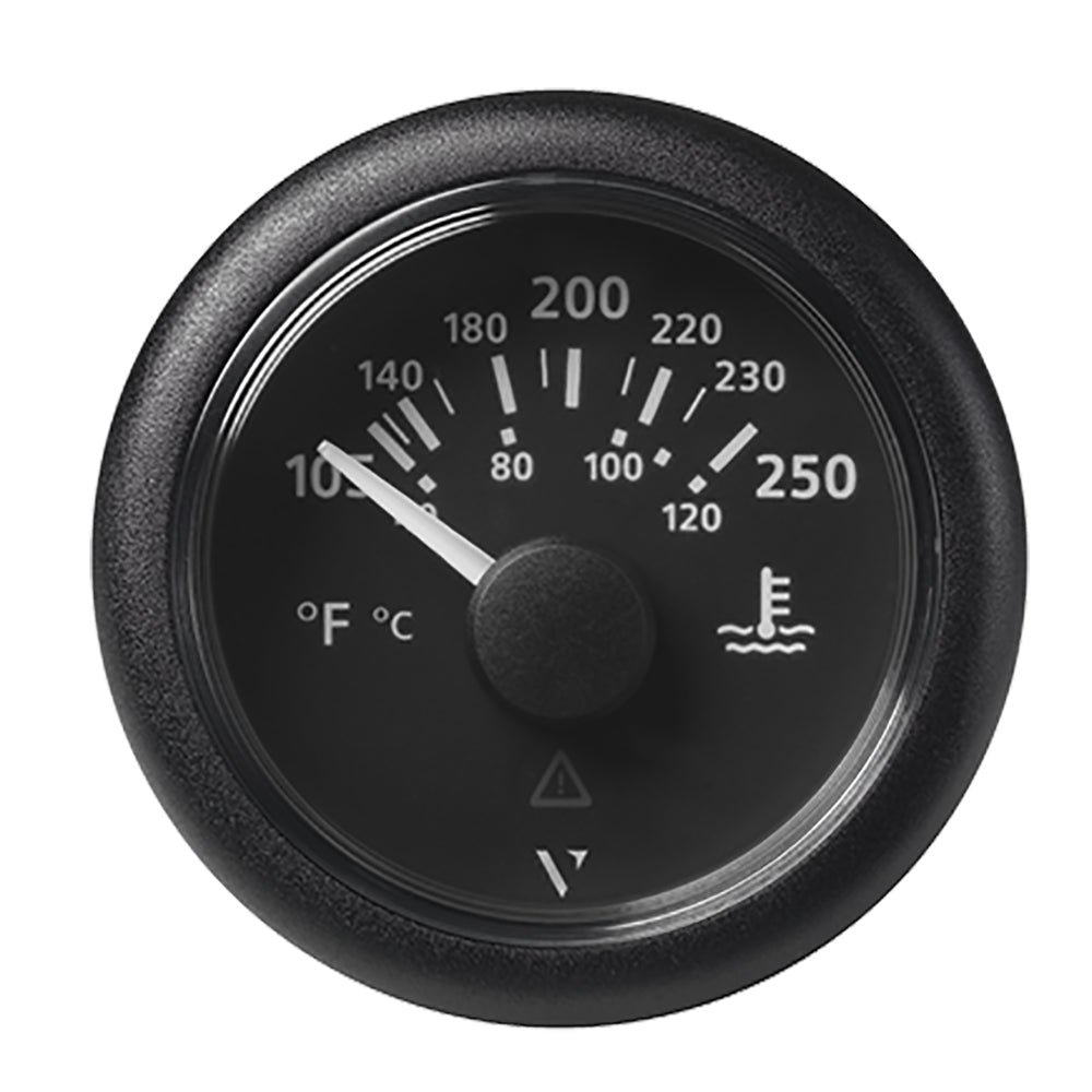 Veratron 52MM (2 - 1/16") ViewLine Water Temperature Gauge - 100 - 250F - Black Dial & Bezel - Get Tight Gear
