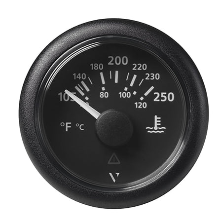 Veratron 52MM (2 - 1/16") ViewLine Water Temperature Gauge - 100 - 250F - Black Dial & Bezel - Get Tight Gear