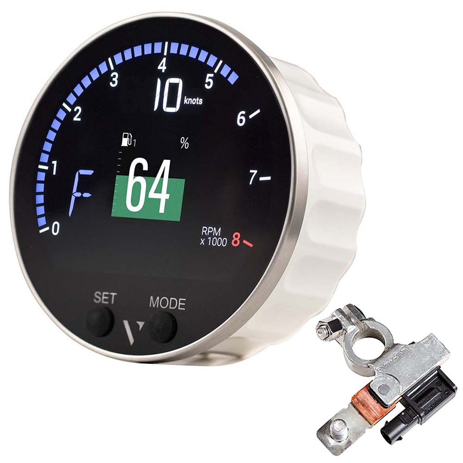 Veratron 85mm (3 - 3/8") VMH - 35 Multifunction Gauge w/Battery Sensor - Get Tight Gear