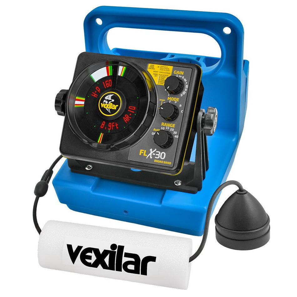 Vexilar FLX - 30 Genz Pack w/Broad Band Ice Ducer & Vexilar Lithium Battery - Get Tight Gear