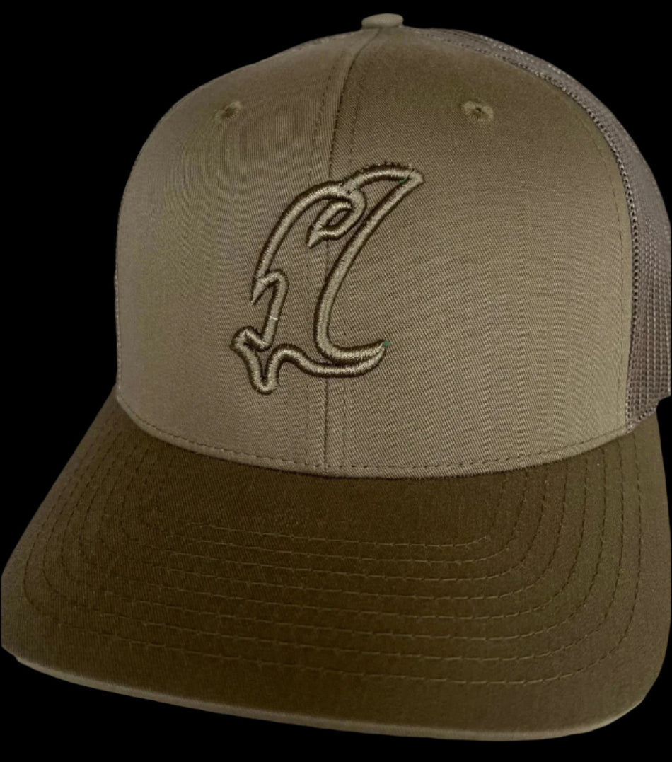 "Vic" Outline Olive Green Adjustable Hat - Get Tight Gear