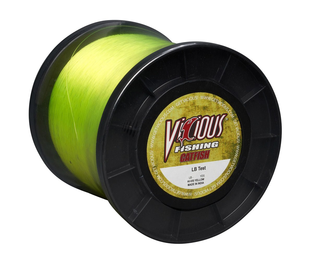 Vicious Catfish Hi - Vis Yellow Mono - 14 Lb Test - Get Tight Gear